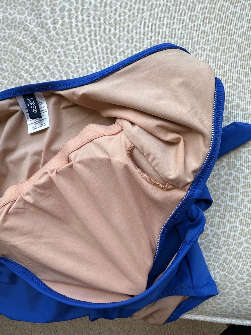 J. Crew Royal Blue Tie-Shoulder One-Piece Lined Swimsuit size XL